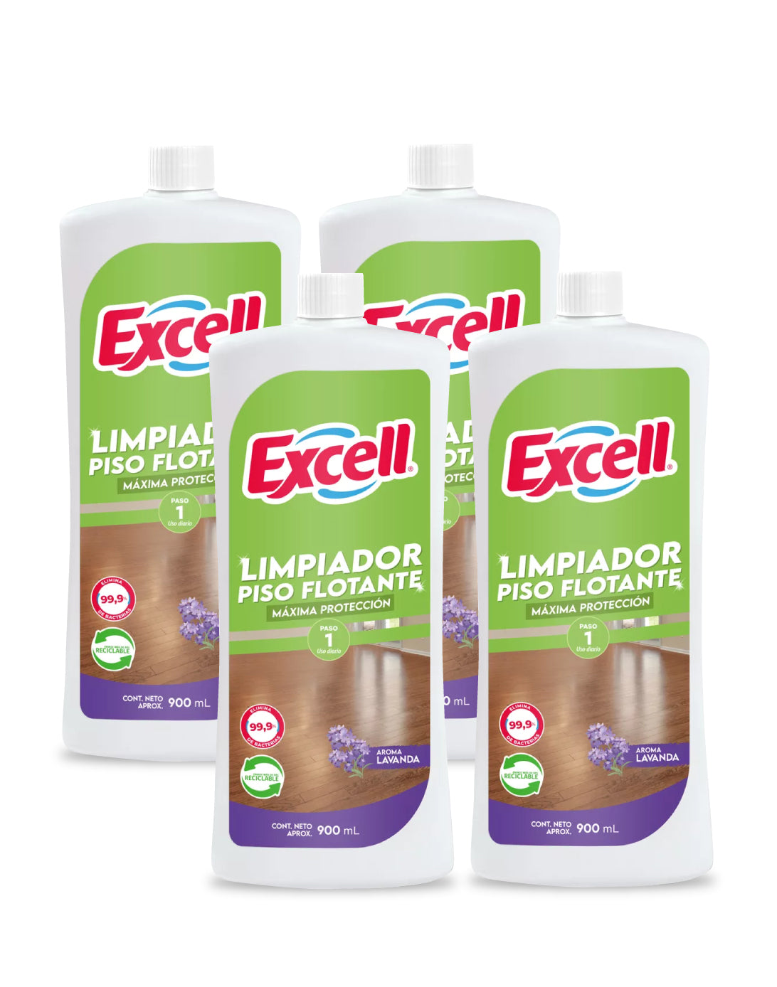 Excell Limpiador piso flotante lavanda 4 x 900 cc - Puntolimpieza